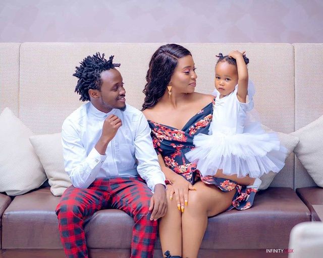 Bahati and Diana Marua with their daughter Heaven 