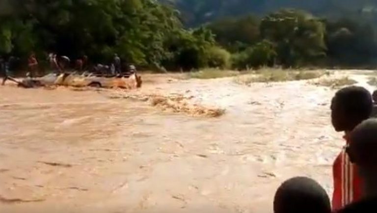 matatu with 46 passengers on board overturns in flooded river