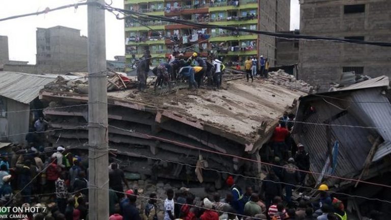 Several feared dead as 6-storey building collapses in Nairobi estate (Photos)