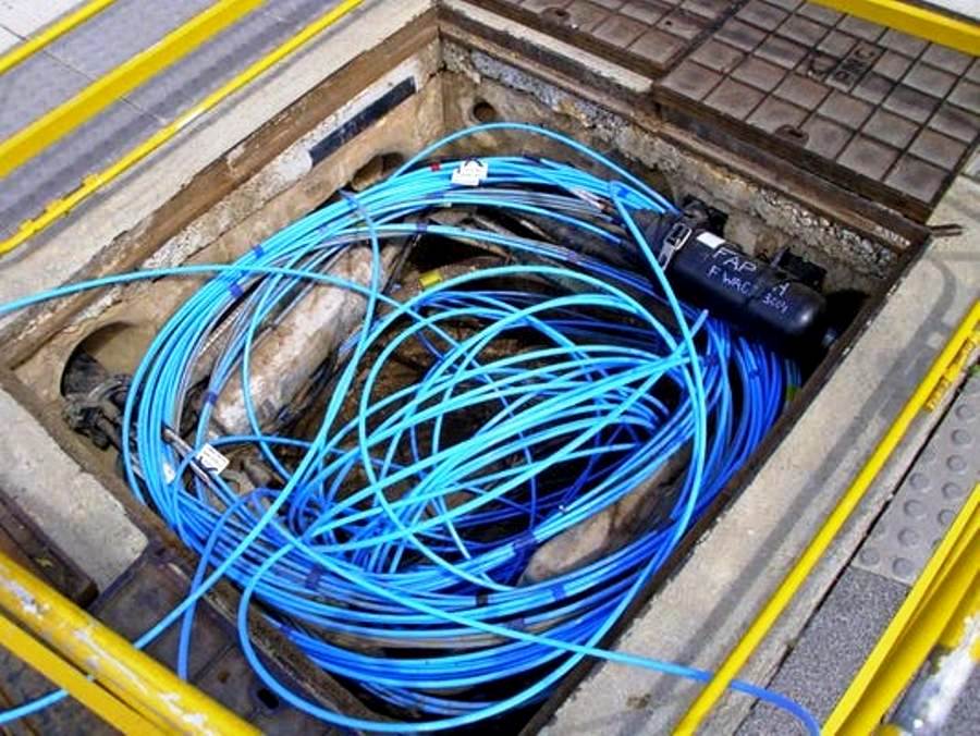 Fiber optic cables in a duct