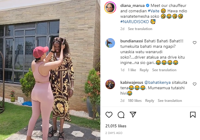 Diana Marua angers fans after forcing male employee to dress like a woman