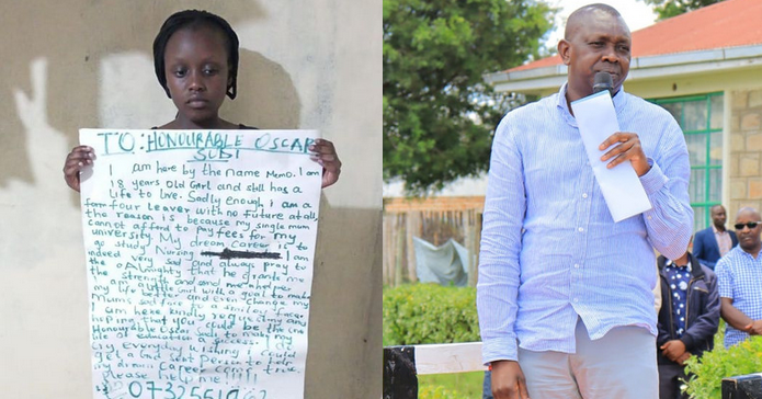 Needy girl pleads with Oscar Sudi to help her join university