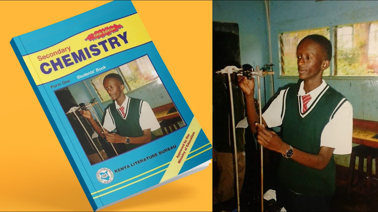 Njugush explains his photo on popular Chemistry book cover