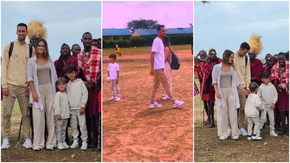 Barcelona star Sergio Busquets visits Kenya with his family