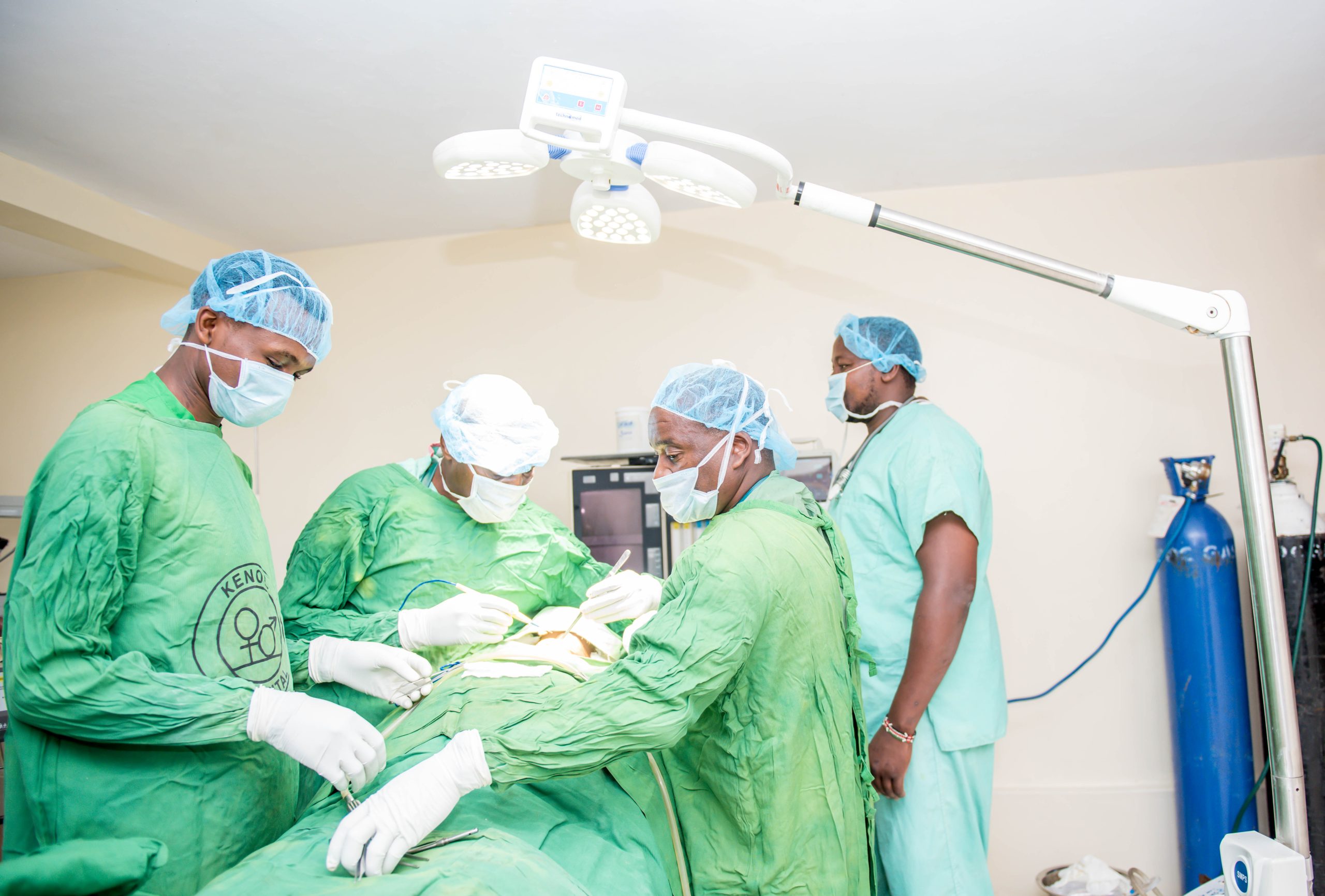 Kenol Hospital doctors during operation in theater