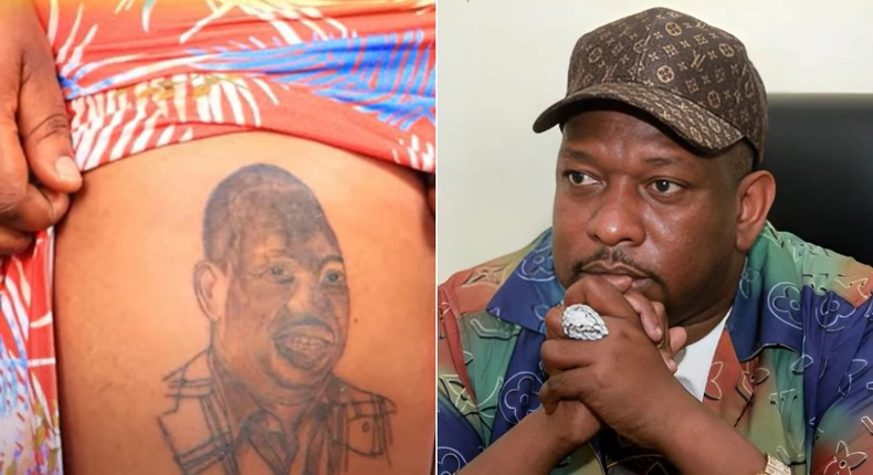 Murang'a lady who tattooed Mike Sonko's face on her thigh wants a hug from him