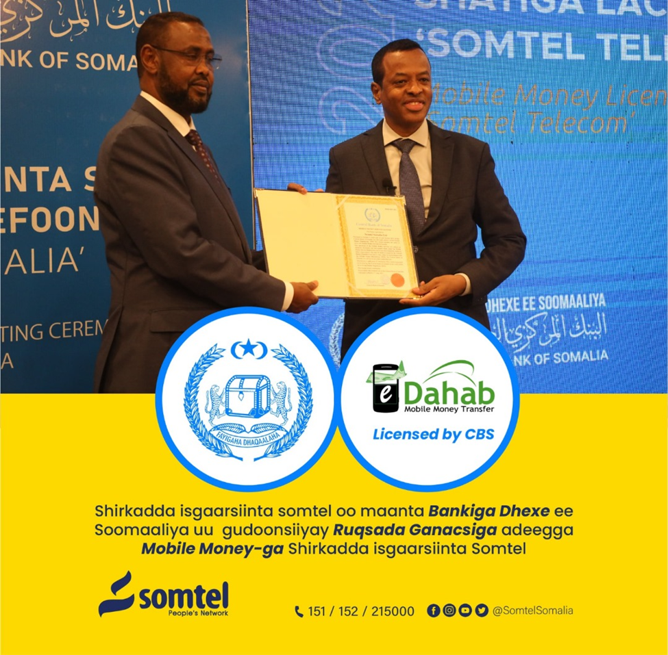 Improved eDahab money transfer service strengthened e- business sector in the Somali region and beyond 