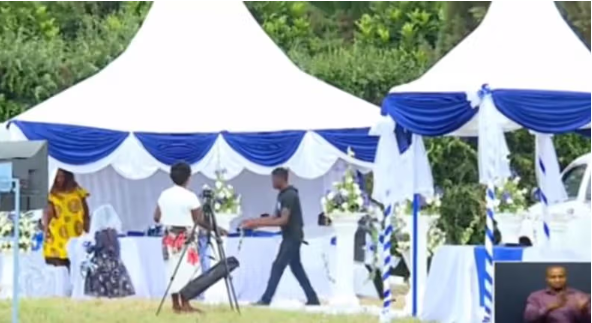 Police on duty at a past wedding that was marred by chaos