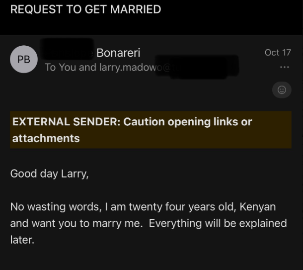 Kenyan Woman Begs Larry Madowo to Marry Her in Viral Email