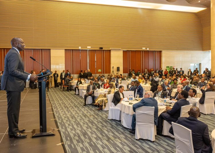 President William Ruto speaking during High-Level Presidential Breakfast Dialogue in Addis Ababa on Friday, February 14