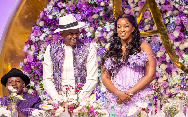 Allan Chesang and Chanelle Kittony during their traditional wedding [Courtesy]